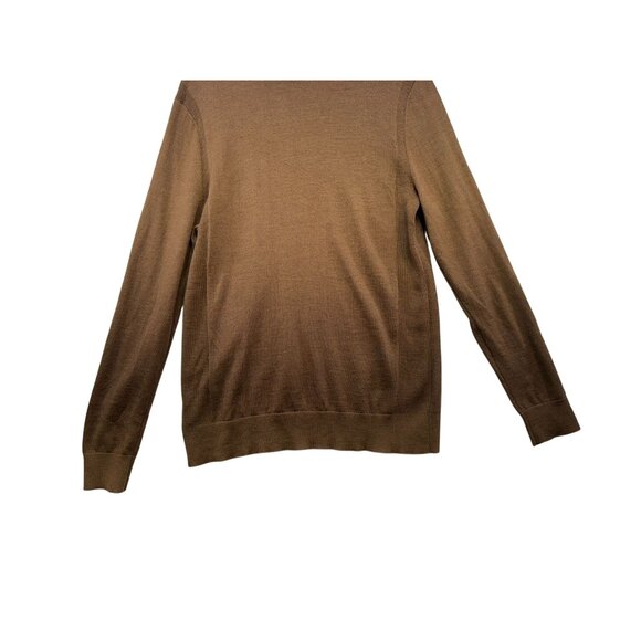 Express Mens Merino Wool Blend 1/4 Knit Sweater Large Brown - Picture 12 of 13